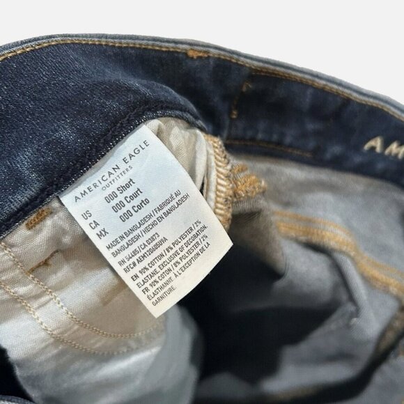 American Eagle Women's 000 Short Hi-Rise Extra Stretch Jegging Curvy Blue Jeans - Picture 4 of 4